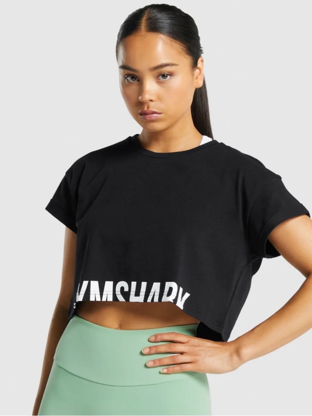 GYMSHARK FRACTION CROP TOP Boxy Fit size Medium